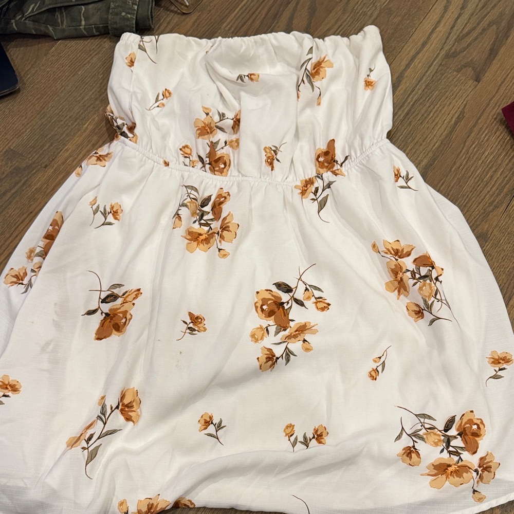 Privy White and Orange Floral Kids Dress